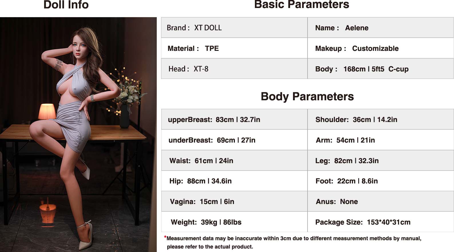 XT-8 Body parameters